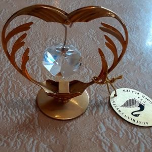 Vintage Heart 24K Gold Austrian Crystal Figurine Valentine's Day